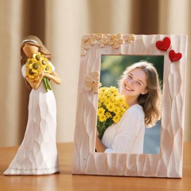 Imagem de NAN ZAI NAN FANG Presentes de incentivo para mulheres, amigas, filhas, suporte inspirador, girassol, presentes para mulheres, aniversário, 17 cm, esculpidos em resina, pintados à mão, decoração de