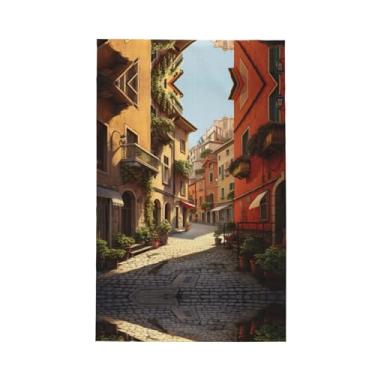 Imagem de XLLingL Toalhas de cozinha de waffle com estampa de rua italiana, panos de prato de microfibra, para decoração e limpeza de cozinha - 1 peça