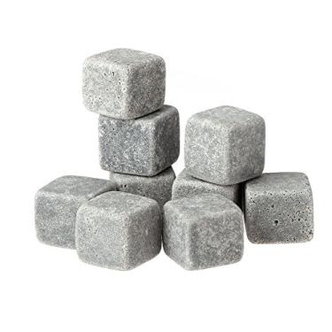 Imagem de 9pcs Pedras de Gelo para Whisky Cubos Resfriamento Bebidas Cerveja em Granito com Saco Reutilizáveis Sem Diluir Bordas Arredondadas Sabores ou Odores