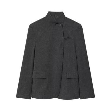 Imagem de Blazer Casual Feminino Com Lapela, Conjunto De Calça, Jaqueta Sólida D