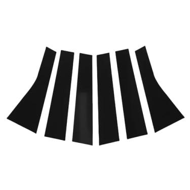 Imagem de Asixxsix Postes do Pilar da Janela da Porta Externa, Adesivos de Acabamento do Painel de Cobertura de Moldagem, Kits de Acabamento de Tampa de Janela de Porta Lateral Decorativa de (Preta)