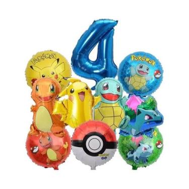 Imagem de Conjunto De Balões Pokémon Azul De 32 Polegadas Pikachu Balão Pokémon 