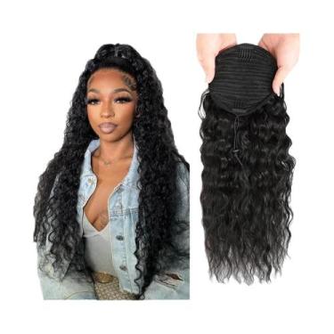 Imagem de Extensão De Cabelo Humano Natural Preto Com Ondas De Água, Rabo De Cav