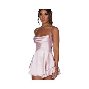 Imagem de Vestido Feminino De Verão Em Cor Sólida, Estilo Europeu-Americano, Sex