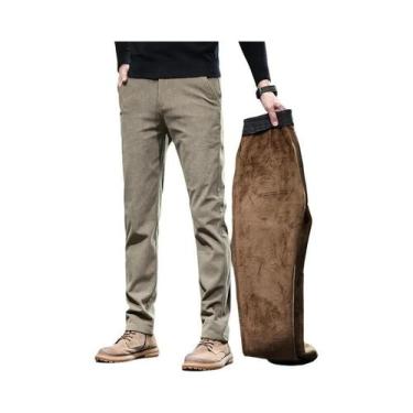 Imagem de Calças De Inverno Masculinas Em Veludo Cotelê Slim Fit Com Stretch, Qu