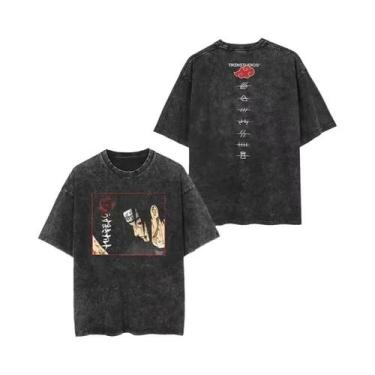 Imagem de Camiseta Oversize De Algodão Com Estampa Vintage De Anime Japonês, Pre