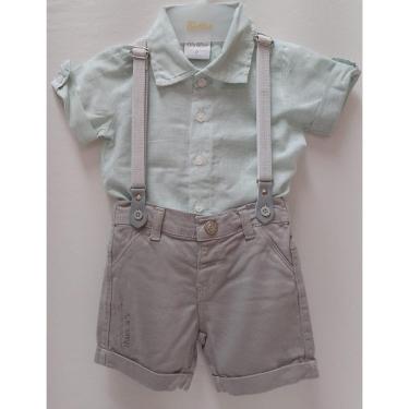 Imagem de Conjunto Social Bebê Menino Camisa Suspensório Paraiso 13962-Masculino