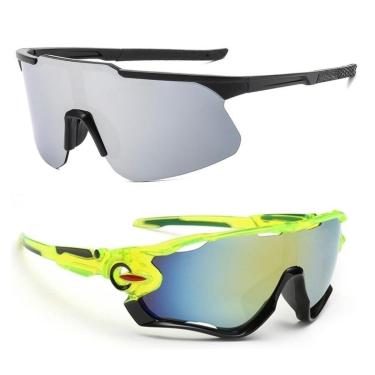 Imagem de Óculos De Sol Espelhado Corrida Vôlei Bike Proteção UV Kit 2-Unissex