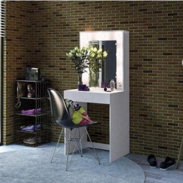 Imagem de Penteadeira Camarim com Espelho 1 Gaveta Lavinia - Politorno, Branco