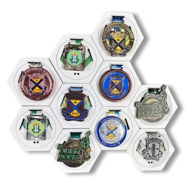 Imagem de Porta medalhas de parede modular Porta medalha de corrida mountain bike ciclismo atletismo (5, Branco)