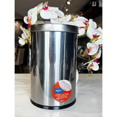 Imagem de Lixeira com Tampa Basculante Brinox Decorline 7,8 Litros 18,5 x 29cm Aço Inoxidável