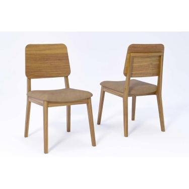 Imagem de Cadeiras Cozinha Ipe Kit 2 Un Carvalho/Couríssimo Kaki Cimol