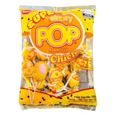 Imagem de Pirulito Super Cherry Pop Maracujá 750g c/25 unid - Simas