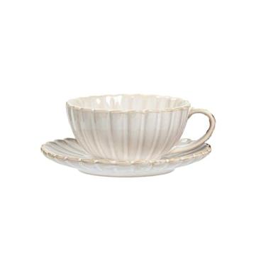 Imagem de Xícara de café em forma de pétala retrô de cerâmica utensílios de mesa personalizados requintados - som