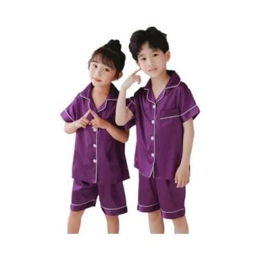 Imagem de Camisola De Cetim De Manga Longa Para Meninas, Roupa De Dormir Infanti