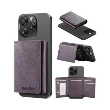 Imagem de Carteira Unissex De Couro PU Com Proteção RFID E Suporte Magnético Par