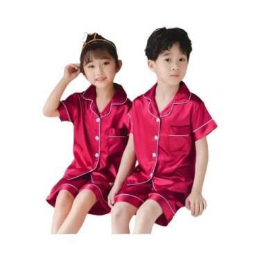 Imagem de Camisola De Cetim De Manga Longa Para Meninas, Roupa De Dormir Infanti