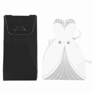 Imagem de Acouto Decoração Elegante de Festa de Casamento Em Papelão - Vermelho Romântico e Design, para Montar e Pequenos Presentes - Conjunto de 50 Caixas de Noiva e Noivo Com Atacadores (Trespassado)