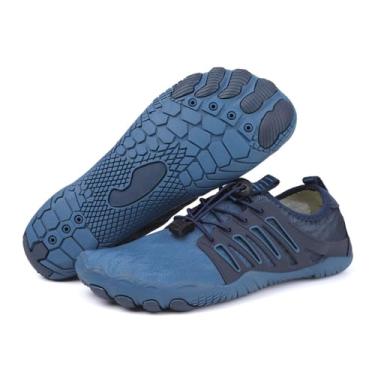 Imagem de Tênis Hike Barefoot feminino masculino, sapatos aquáticos profissionais, sapatos de caminhada descalço, bico largo, antiderrapante, respirável, A - azul, 14 Women/12 Men