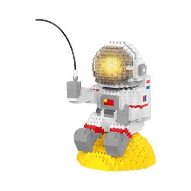 Imagem de Brinquedo De Blocos De Montar Micro Mini Astronauta Espacial Terra Par