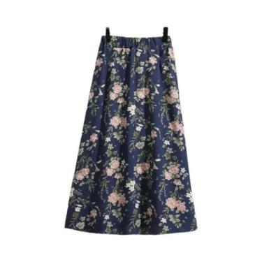 Imagem de Saia Longa De Chiffon Com Estampa Floral Para Mulheres, Casual, Cintur