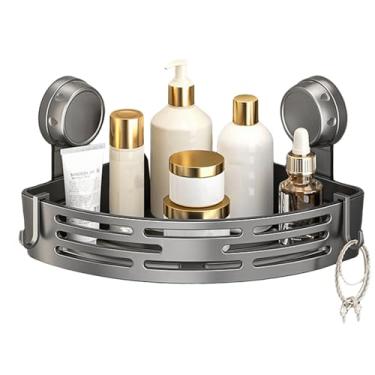 Imagem de Prateleira de chuveiro de canto, suporte de canto sem perfuração - organizador de chuveiro removível | para xampu, banheiro, cozinha, casa, despensa, quarto, parede