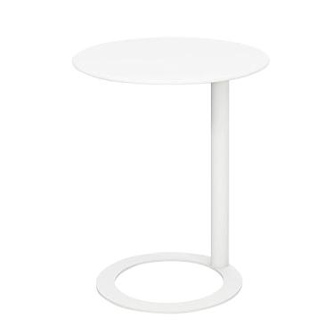 Imagem de Mesa lateral em forma de C para espaços pequenos, mesa de canto redonda de café para sala de estar, mesa de cabeceira moderna para decoração de casa fácil de montar