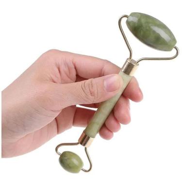 Imagem de Kit 2 Rolo Massageador Pedra Jade De Rosto Lifting Rolinho