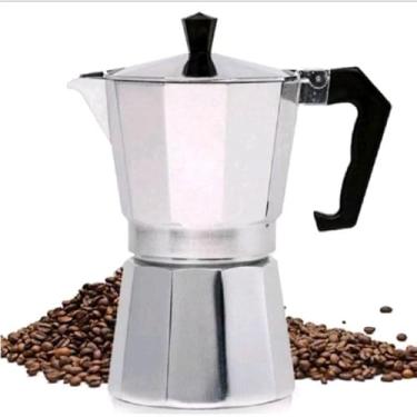 Imagem de Cafeteira Italiana Moka em Alumínio, 300ml, 6 Xícaras, Prata, Estilo Clássico Italiano, com Válvula de Segurança, Manual