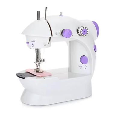 Imagem de Mini Máquina de Costura Premium Portátil Elétrica Bivolt com Pedal e Luz LED – Compacta e Ideal para Iniciantes e Reparos de Roupas