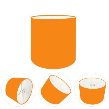 Imagem de Cúpula Abajur E Luminária Cilíndrica Vivare Cp-7005 ø18x18cm - Bocal Nacional Laranja