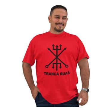 Imagem de Camiseta Exu Tranca Rua Candomblé Orixá Tamanho Especial G1 G2 G3 - BL