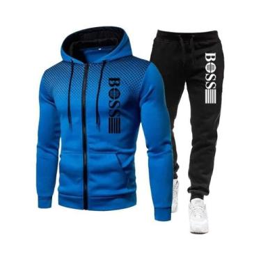Imagem de Conjunto De Moletom Com Zíper E Calças Casuais Para Homens, Roupas Esp