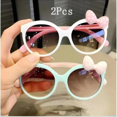 Imagem de Óculos De Sol Plásticos Com Proteção UV Para Meninas Com Laço Óculos D