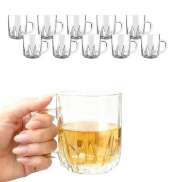 Imagem de Jogo 10 Caneca Xícara De Vidro Transparente Para Cappuccino Expresso C