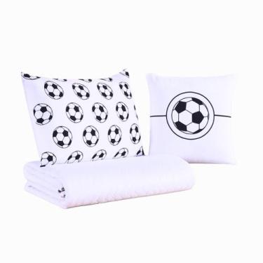 Imagem de Colcha Cobre Leito Jogo Roupa Cama 5 Pçs Solteiro Elastico Fronha Fute