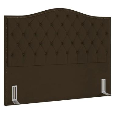Imagem de Cabeceira Cama Box Casal King 195cm Siena P02 Suede Marrom - Mpozenato