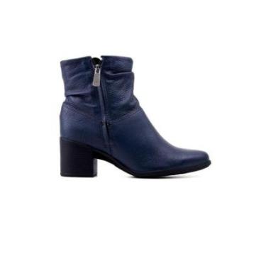 Imagem de Bota Cano Curto Bottero Slouchy 346907 Couro Marinho-Feminino