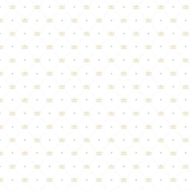 Imagem de Papel De Parede Branco Com Coroa Dourada Infantil Adesivo