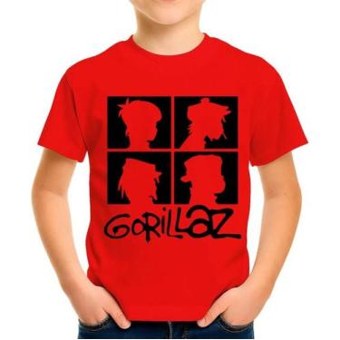 Imagem de Camiseta Camisa Infantil Juvenil Banda GorillazZ Poster Rock HipHop M1
