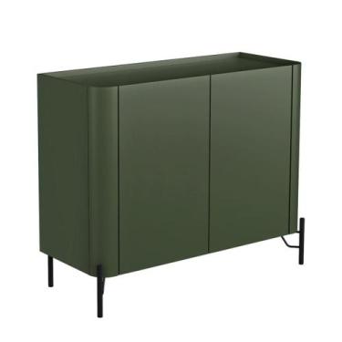 Imagem de Balcão Buffet com 2 Portas 98,5cm Pés em Metal 100% MDF - Casa Lar Inc