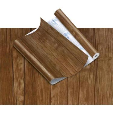 Imagem de Papel de Parede Plástico Adesivo 45CM X 10M Madeira Nogueira - VMPVMP