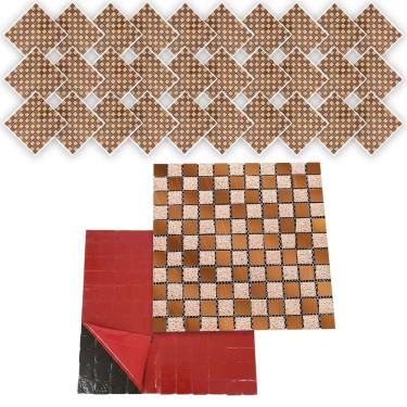 Imagem de Pastilha De Vidro Autocolante Kit 30 Uni Parede Cozinha Box Banheiro Sala Decorativa Facil Aplicacao Moderna Requintada