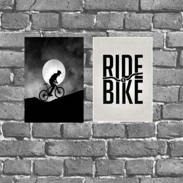 Imagem de Kit 2 Placas Decorativas Ride A Bike 18x27cm