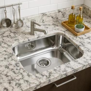 Imagem de Cuba Pia Inox 304 Cozinha N1 47x30x14 Eletrocubas Funda