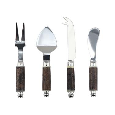 Imagem de Jogo de Facas para Queijo Fracalanza Arvoredo em Aço Inox 4 Peças