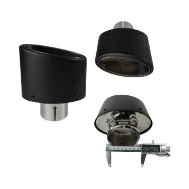 Imagem de Ponta De Escape Em Fibra De Carbono Fosca, Silenciador Oval Em Aço Ino