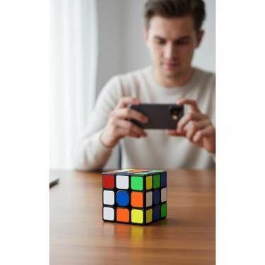 Imagem de Cubo Mágico 3x3 Profissional - Giro Rápido e Suave Preto - Congratulat