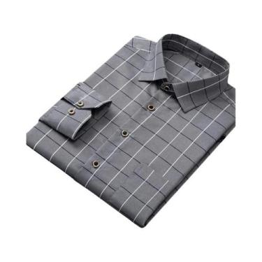 Imagem de Camisa Social Masculina Slim Fit Listrada De Manga Longa Tamanhos Gran