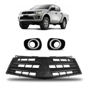 Imagem de Kit Grades L200 Triton 2012 2013 Cinza Escuro Com Molduras - SP ACESSÓ